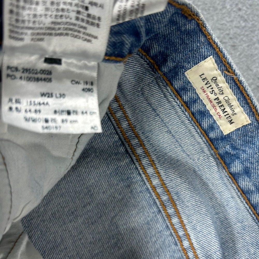 Levi's Jeans 501 Skinny Womens W25 L30 Light Blue Denim Classic Casual - Picture 2 of 16